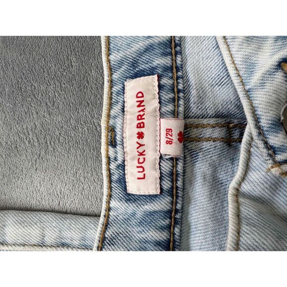‘90’s Lucky Brand Blue Distressed Light Wash 5 Pocket Jeans Size 8 - Picture 3 of 8